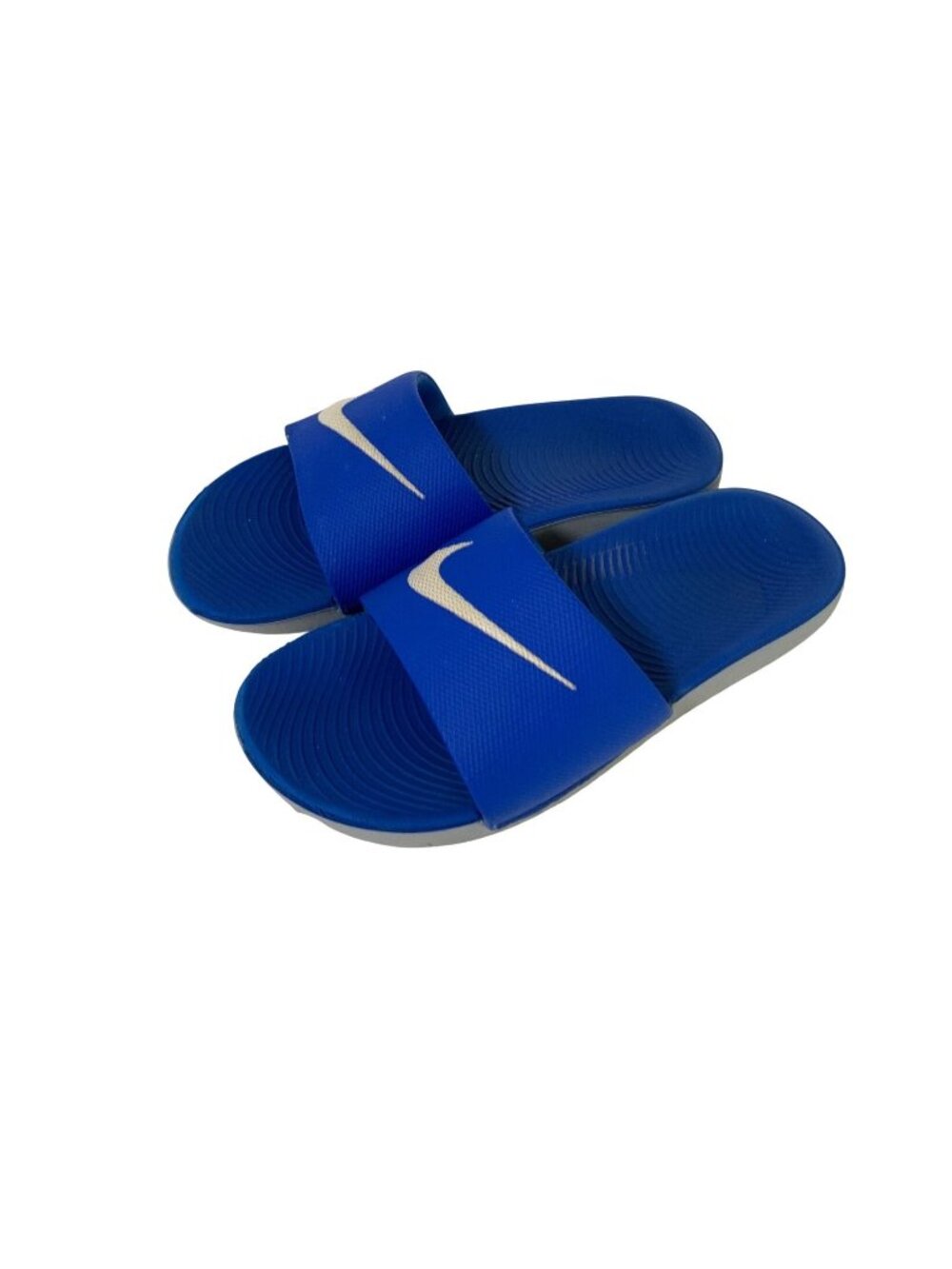 Nike Youth Size 3Y Cobalt White Slide Kawa Slip On Sandals